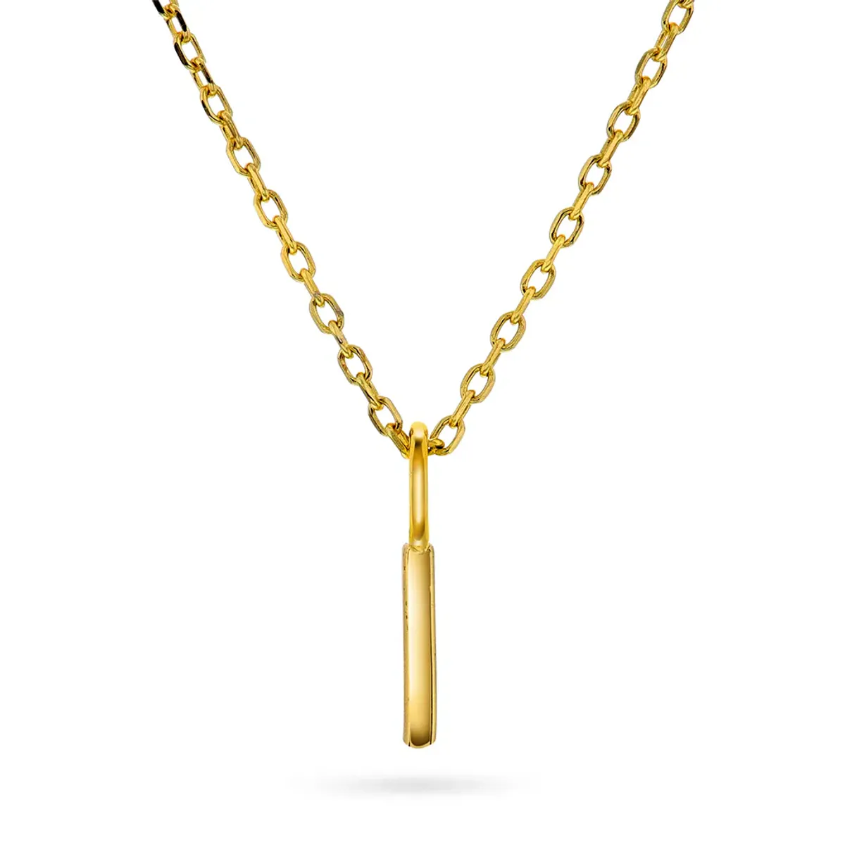 Bokstav smykke i forgylt sølv I