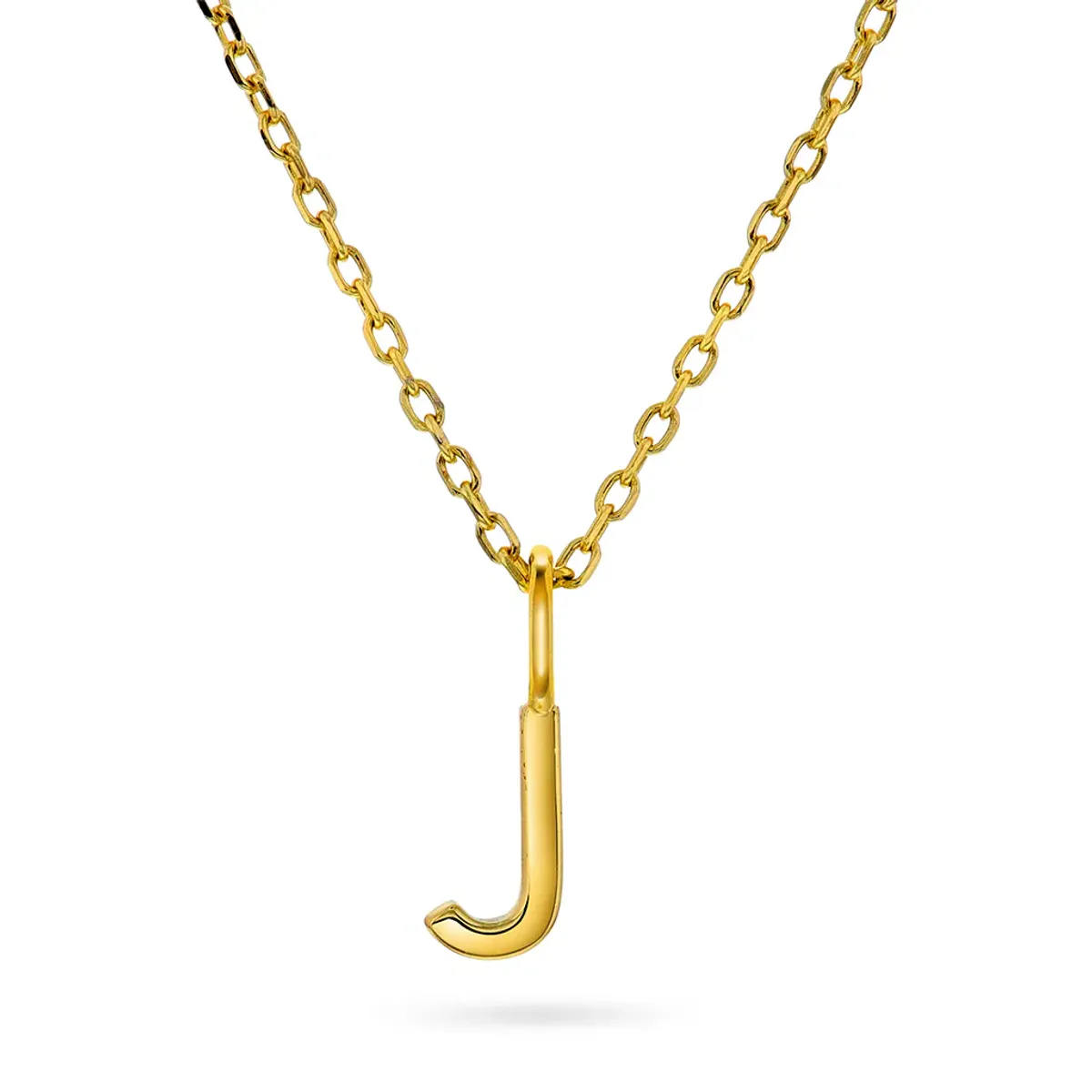 Bokstav smykke i forgylt sølv J