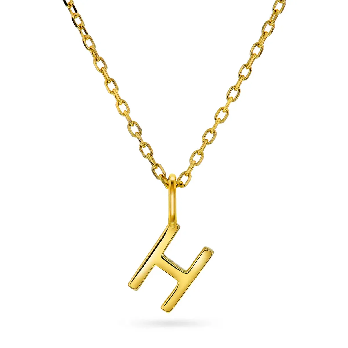 Bokstav smykke i forgylt sølv H