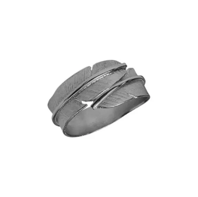 Hovedbilde Feather ring, ox sølv liten
