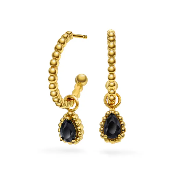 Hovedbilde Nora Mørk øreringer med sort ...