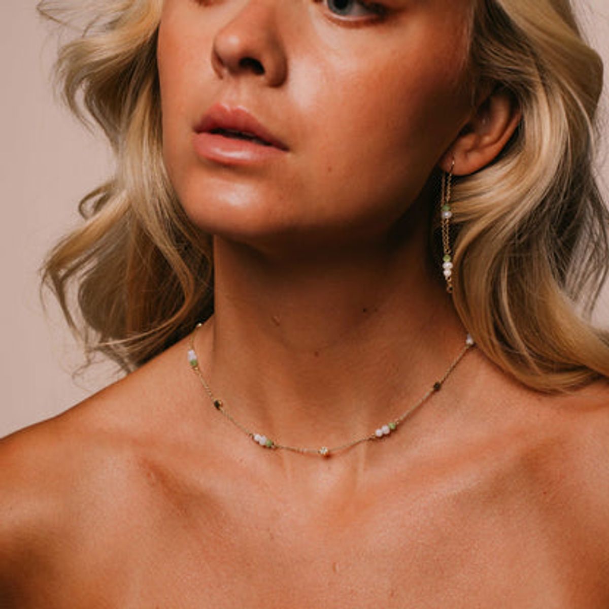 Fairy smykke i forgylt 925 sølv med stener