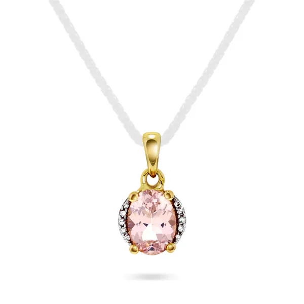 Hovedbilde Anheng i gull med morganite ...