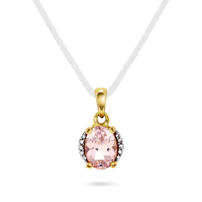 Hovedbilde Anheng i gull med morganite ...