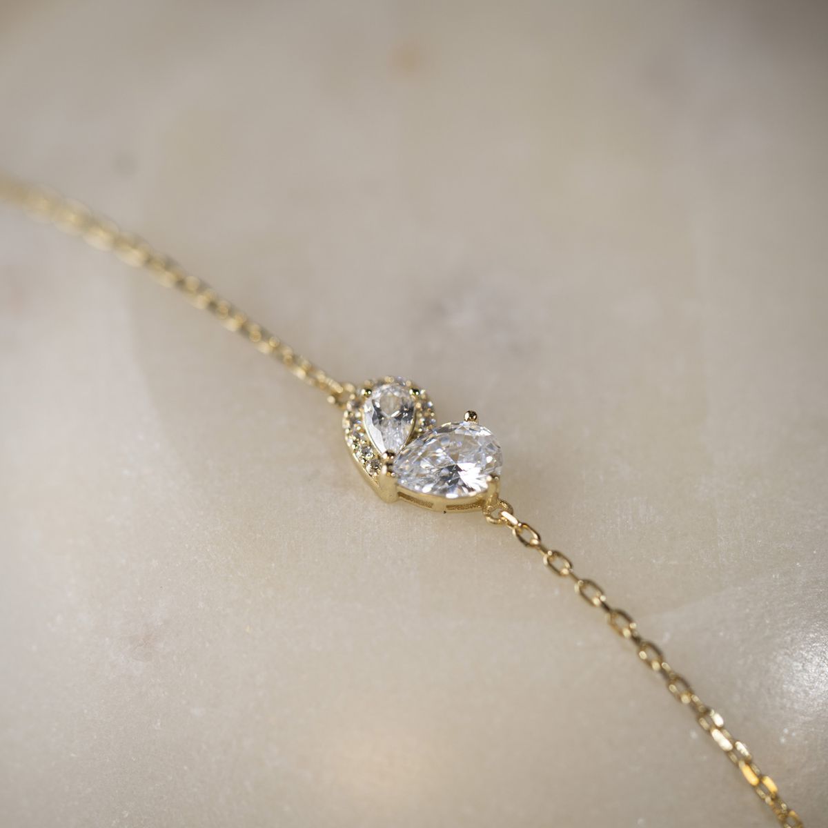 Sammen armbånd i sølv med zirkonia