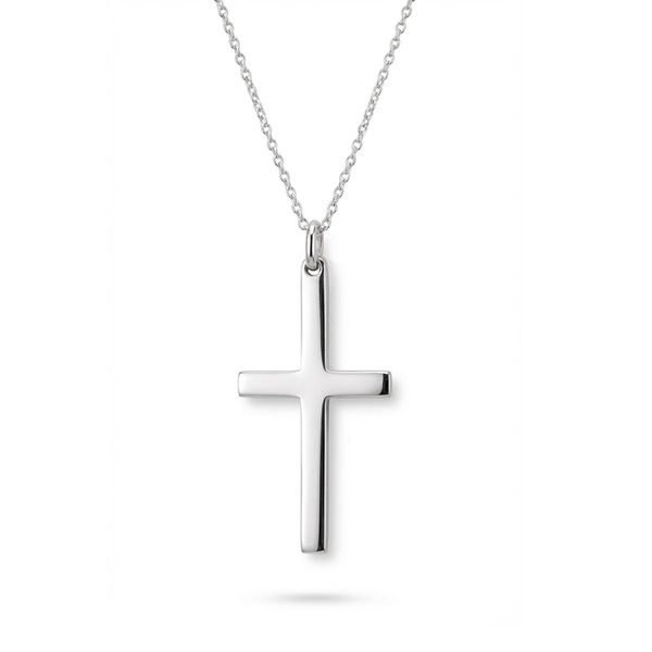 Hovedbilde Kors smykke i rhodinert sølv 