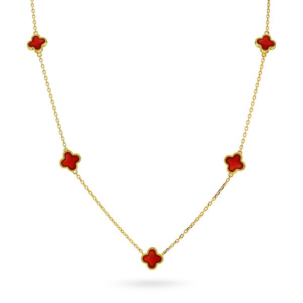 Hovedbilde Smykke i sølv med rød kløver