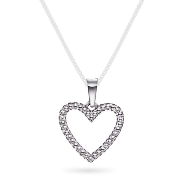 Hovedbilde Hjerte Anheng i hvitt gull 