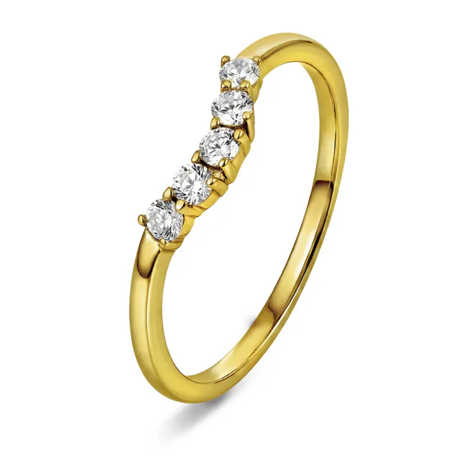 Hovedbilde Swan tail ring i forgylt sølv